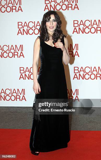 Actress Sabrina Impacciatore attends 'Baciami Ancora' premiere at Auditorium Della Conciliazione on January 28, 2010 in Rome, Italy.