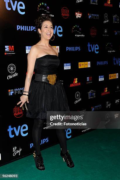 Actress Adriana Lavat arrives to the ''Forque Awards 2010'' ceremony, at the Palacio de Congresos on January 28, 2010 in Madrid, Spain.