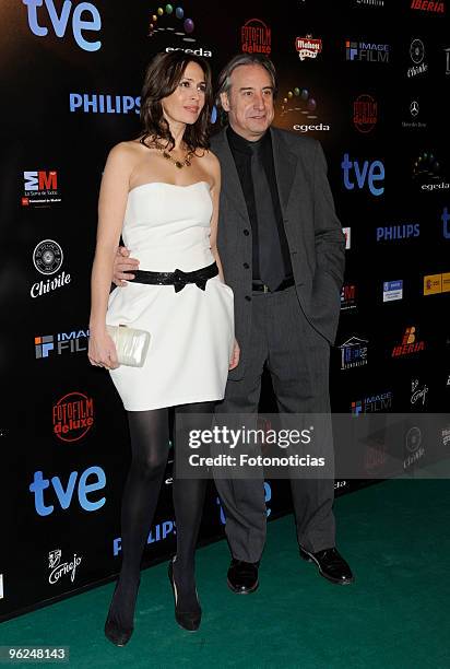 Actors Lola Marceli and Juanjo Puigcorbe arrives to the ''Forque Awards 2010'' ceremony, at the Palacio de Congresos on January 28, 2010 in Madrid,...