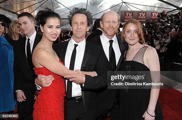 Producer Brian Grazer, Director Ron Howard and guests arrive to the TNT/TBS broadcast of the 15th Annual Screen Actors Guild Awards at the Shrine...