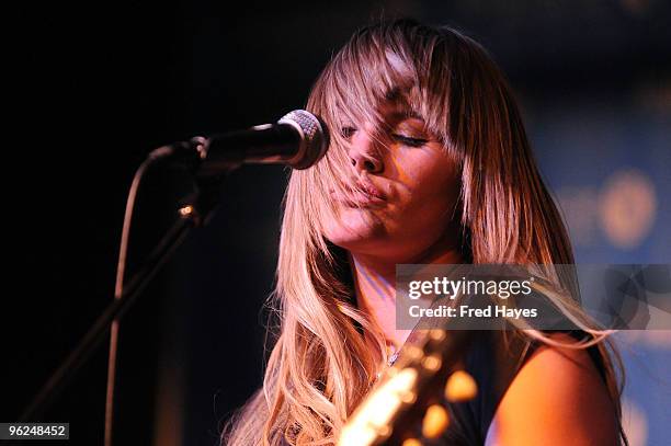 Musician Grace Potter of Grace Potter & the Nocturnals performs at Music Cafe - Day 7 during the 2010 Sundance Film Festival at Stanfield Gallery on...