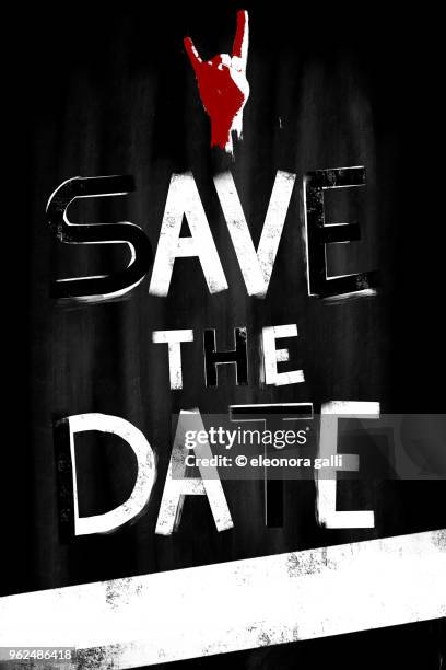 save the date - rock alternativo fotografías e imágenes de stock