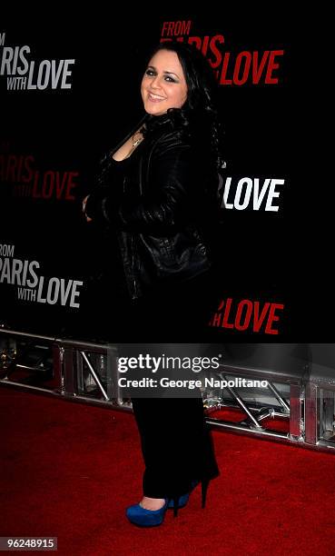 Actress Nikki Blonsky attends the "From Paris With Love" premiere at the Ziegfeld Theatre on January 28, 2010 in New York City.