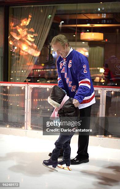 Former New York Rangers Hockey Player Brian Leetch attends the 16th annual Skate with the Greats at Rockefeller Center on January 28, 2010 in New...