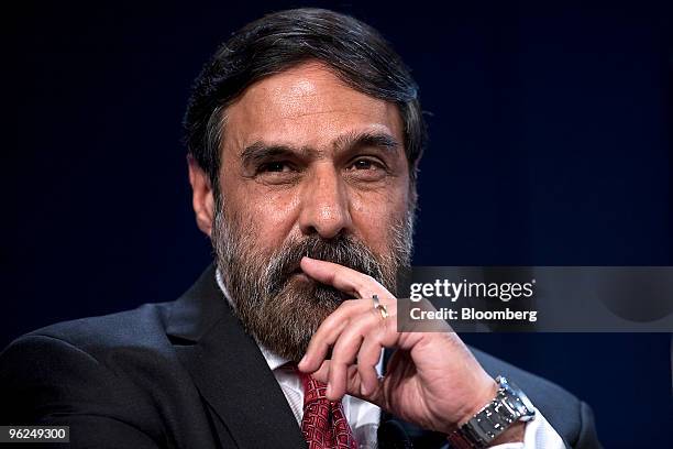 Anand Sharma, India's minister of commerce and industry, participates in a panel discussion titled "Will India Meet Global Expectations" on day two...