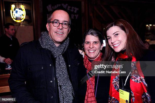 Sundance Film Festival Director John Cooper, Lesli Klainberg and Patricia Finneran attend the Skoll Closing Dinner during the 2010 Sundance Film...