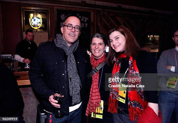 Sundance Film Festival Director John Cooper, Lesli Klainberg and Patricia Finneran attend the Skoll Closing Dinner during the 2010 Sundance Film...