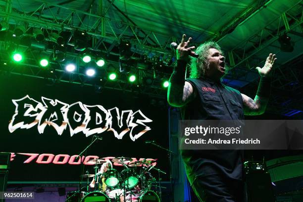 Steve 'Zetro' Souza of Exodus performs onboard the cruise liner 'Independence of the Seas' during the '70000 Tons of Metal' Heavy Metal Cruise...