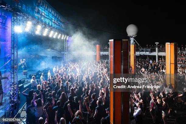 Derrick Green of Sepultura performs onboard the cruise liner 'Independence of the Seas' during the '70000 Tons of Metal' Heavy Metal Cruise Festival...