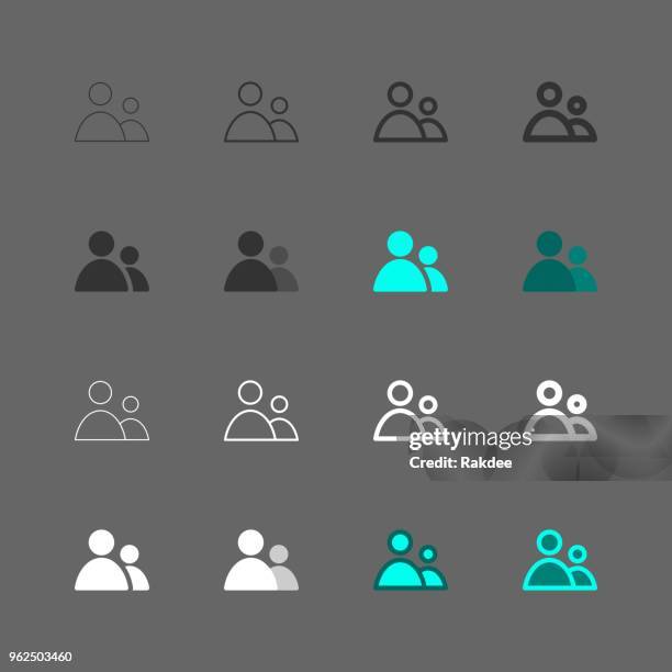 people icon - multi series - two people stock illustrations