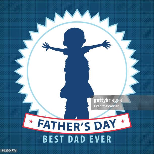 best dad and son - hugging son stock illustrations