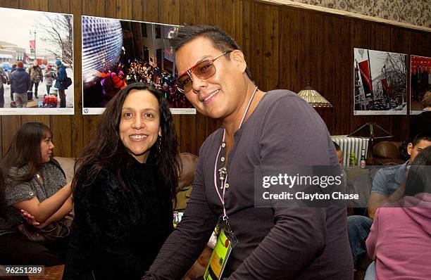 Directors Rachel Perkins and Bird Runningwater attend the Pre-Party Late Night Lodge- Native at Filmmaker Lodge during the 2010 Sundance Film...