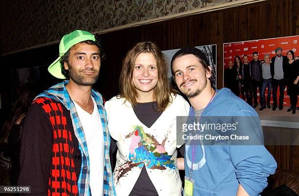 Director Taika Waititi, Marianna Palka and actor Jason Ritter attend the Pre-Party Late Night Lodge- Native at Filmmaker Lodge during the 2010...
