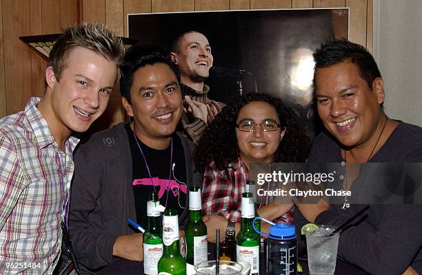 Andrew Cloud, Billy Litner, Esther Vaz-Hausen and Bird Runningwater attends the Late Night Lodge at Filmmaker Lodge during the 2010 Sundance Film...