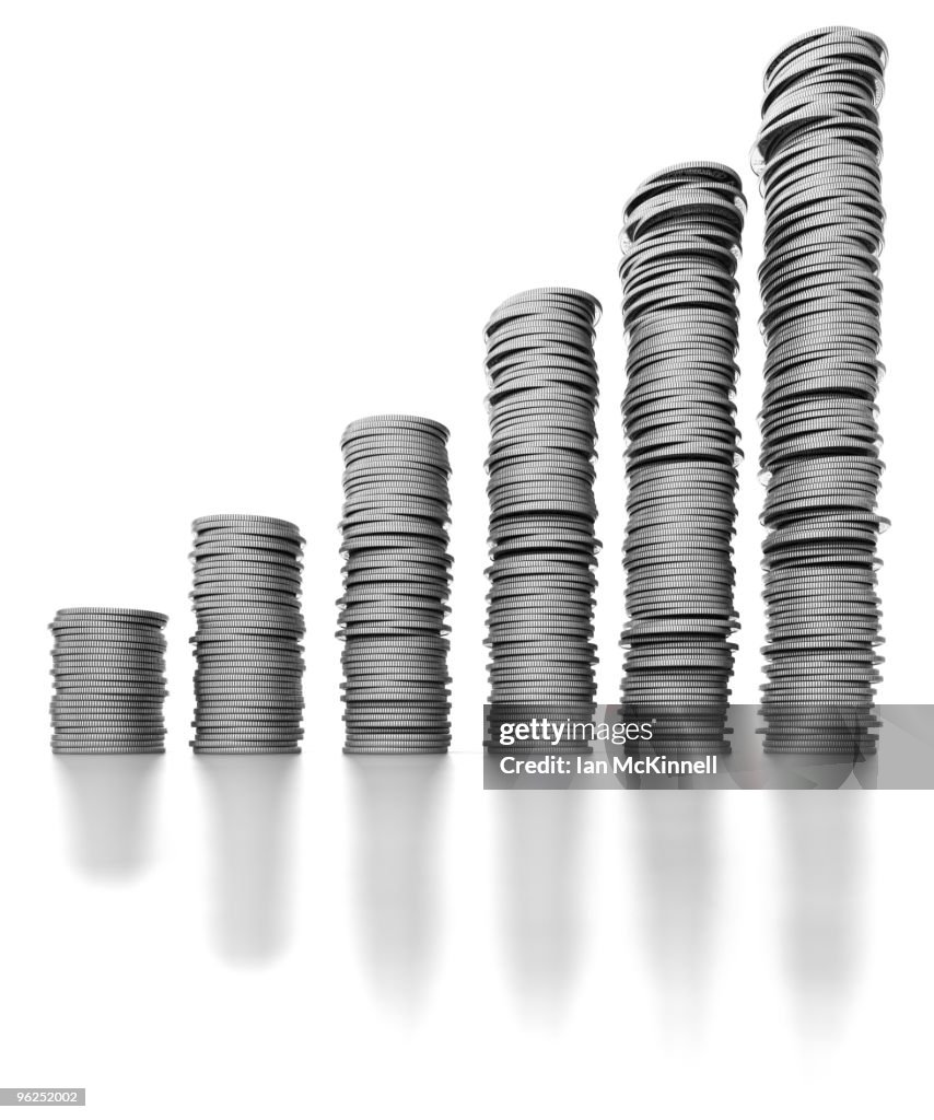 Quarter Coin Stack Stacks Of Quarters High-Res Vector Graphic - Getty Images