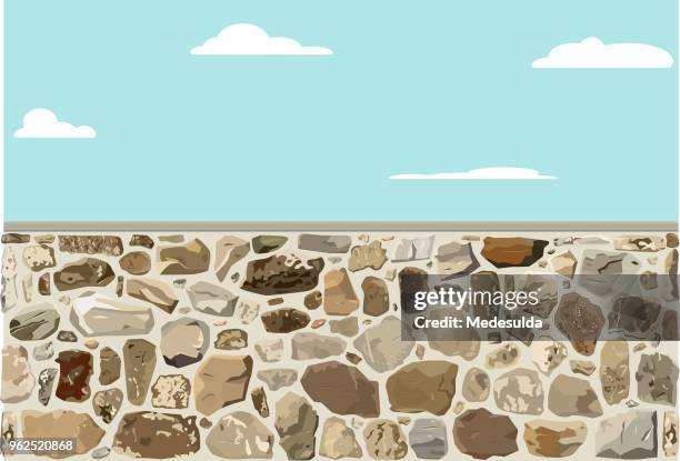 stockillustraties, clipart, cartoons en iconen met stenen muur rough - stenen muur