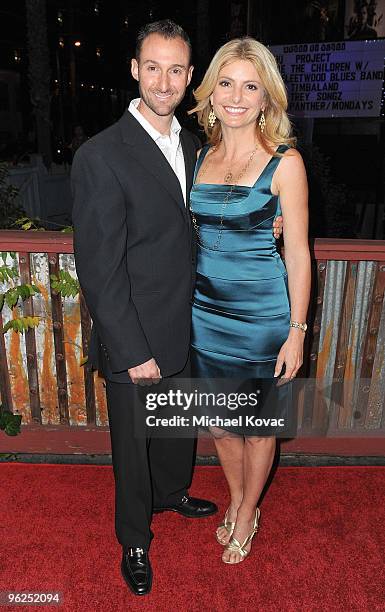 Legal Analyst Lisa Bloom and Braden Pollock arrive at the Artists For Peace And Justice and We.The.Children Project Benefit For Haiti at House of...