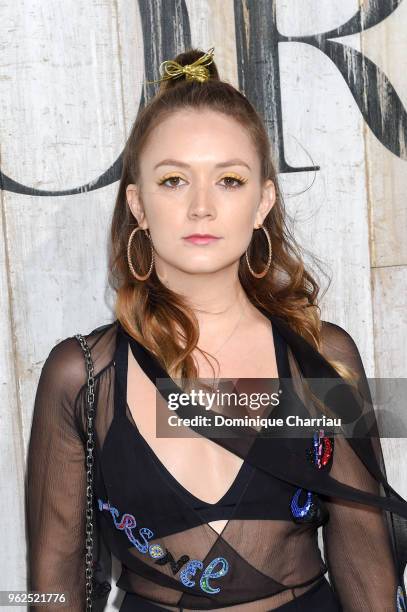 Billie Lourd poses at a photocall during Christian Dior Couture S/S19 Cruise Collection on May 25, 2018 in Chantilly, France.