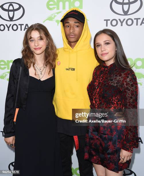 Actress Odessa Adlon, actor/singer Jaden Smith and Rockie Adlon attend the 28th Annual EMA Awards Ceremony at Montage Beverly Hills on May 22, 2018...