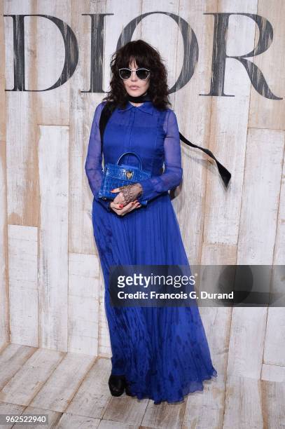 Isabelle Adjani attends the Christian Dior Couture S/S19 Cruise Collection Photocall At Grandes Ecuries De Chantillyon May 25, 2018 in Chantilly,...