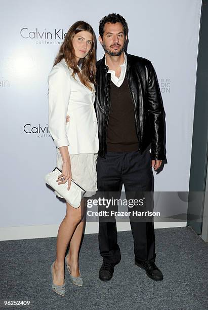 Guy Oseary and wife Michelle Alves arrive at Calvin Klein Collection & Los Angeles Nomadic Division 1st Annual Celebration For L.A. Arts Monthly and...