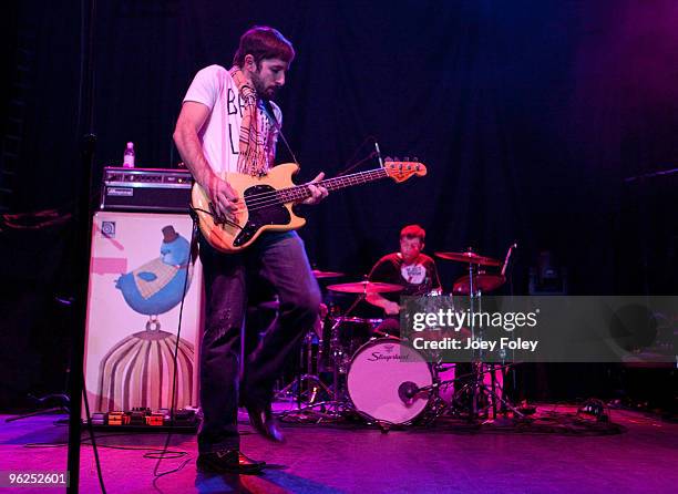 Justin Froning and Kelsey Harelson Deas Vail perform at a sold out concert at the Lifestyle Communities Pavilion on January 28, 2010 in Columbus,...