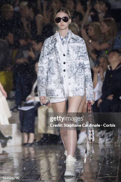 Model walks the runway during the Christian Dior Couture S/S19 Cruise Collection on May 25, 2018 in Chantilly, France.