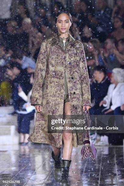 Model walks the runway during the Christian Dior Couture S/S19 Cruise Collection on May 25, 2018 in Chantilly, France.