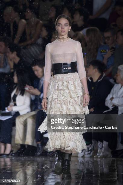 Model walks the runway during the Christian Dior Couture S/S19 Cruise Collection on May 25, 2018 in Chantilly, France.