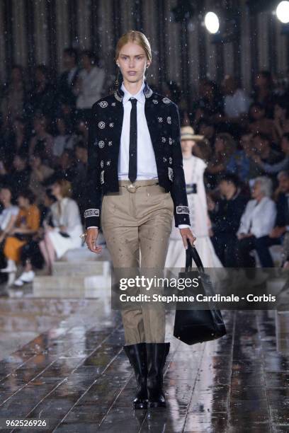 Model walks the runway during the Christian Dior Couture S/S19 Cruise Collection on May 25, 2018 in Chantilly, France.
