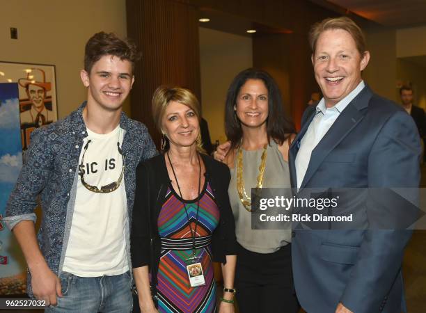 Artist Payton Smith, Kay Clary, Sara Bradley, and owner of Third Generation Management Clay Bradley attend the CMHOF Outlaws and Armadillos VIP...
