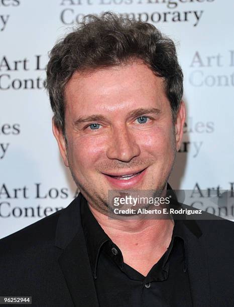 The Guggenheim Museum's Eugene Sadovoy arrives at the opening night gala of the 1st Annual Art Los Angeles Contemporary held at the Pacific Design...