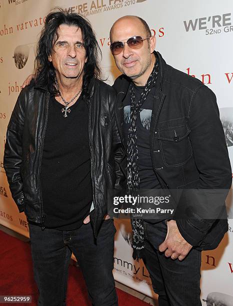 Musician Alice Cooper and designer John Varvatos attend the John Varvatos GRAMMY Event on January 28, 2010 in Los Angeles, California.