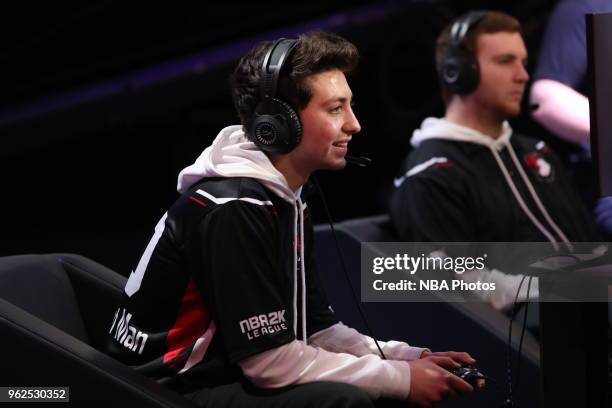 Mama Im Dat Man of Blazer5 Gaming plays against Bucks Gaming on May 25, 2018 at the NBA 2K League Studio Powered by Intel in Long Island City, New...