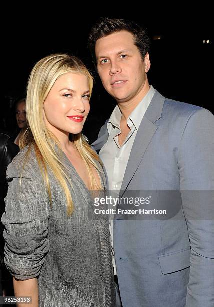 ActorAli Larter and husband Hayes MacArthur pose at Calvin Klein Collection & Los Angeles Nomadic Division 1st Annual Celebration For L.A. Arts...