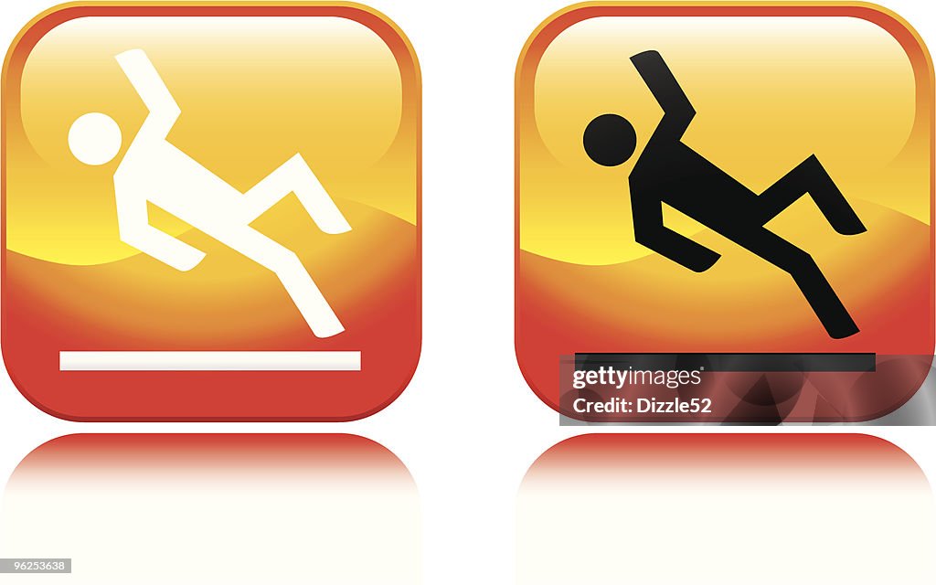 Resbaladizo cuando icono con fregadero