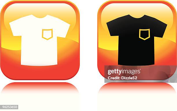t-shirt icon - shirt pocket stock illustrations