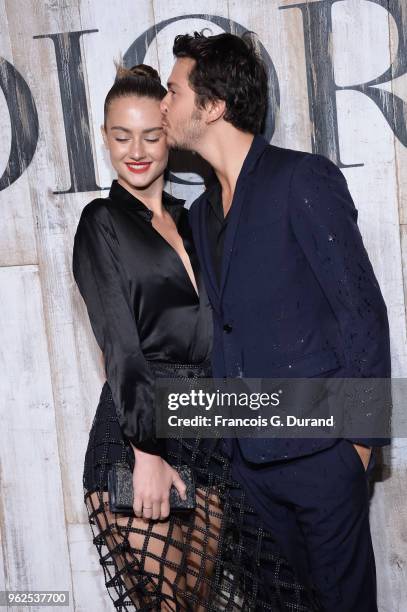 Grace Van Patten and guest attend the Christian Dior Couture S/S19 Cruise Collection Photocall At Grandes Ecuries De Chantillyon May 25, 2018 in...