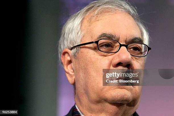 Democratic Representative Barney Frank of Massachusetts and chairman of the House Financial Services Committee, awaits the beginning of a debate on...