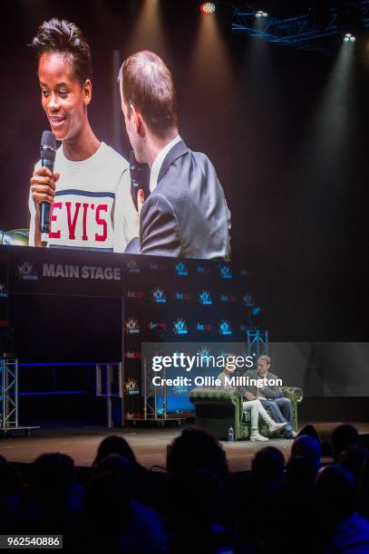 Letitia Wright in discussion about Black Panther, The Avengers and the wider Marvel Cinematic Universe on Day 1 of the MCM London Comic Con at The...