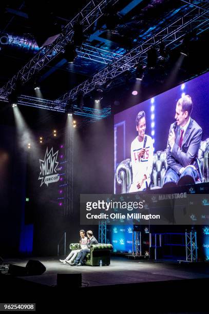 Letitia Wright in discussion about Black Panther, The Avengers and the wider Marvel Cinematic Universe on Day 1 of the MCM London Comic Con at The...