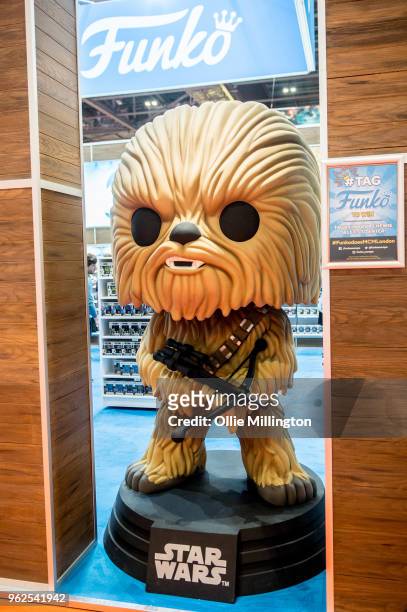 Funk Pops for sale on Day 1 of the MCM London Comic Con at The ExCel on May 25, 2018 in London, England.