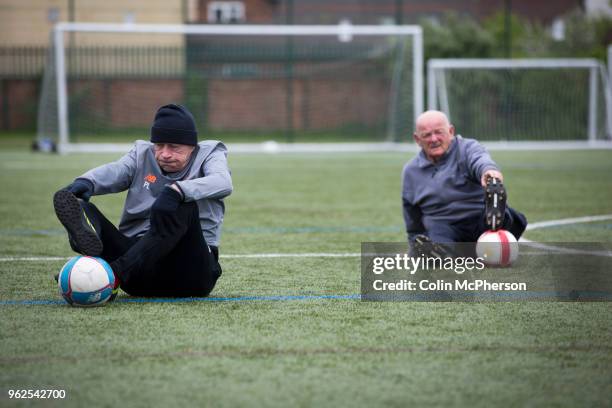 Jim Mounsey taking part in a session of walking football at Anfield Sports and Community Centre in Liverpool. The initiative for men over the age of...