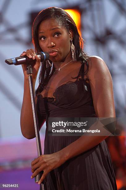 Jamelia performs at Festivalbar June 02, 2004 in Milan, Italy.