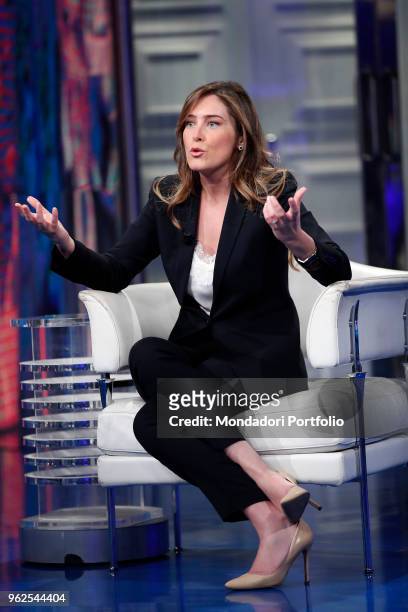 Italian politician Maria Elena Boschi of Democratic Party , attends the tv show "Porta a Porta". Rome, May 8h 2018