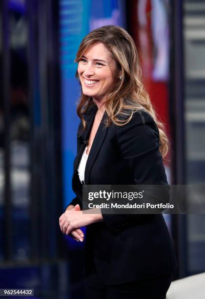 Italian politician Maria Elena Boschi of Democratic Party , attends the tv show "Porta a Porta". Rome, May 8h 2018