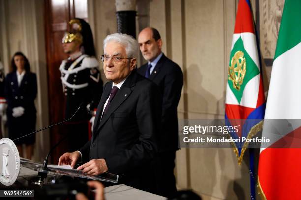Sergio Mattarella, the 12th and current President of Italy, after a round of government formation talks. Rome, May 7th 2018