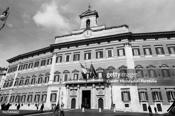 The Palazzo Montecitorio, the seat of the Italian Chamber of Deputies from 1871. The building was originally designed by Gian Lorenzo Bernini. The...