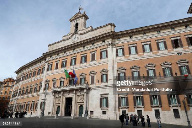 The Palazzo Montecitorio, the seat of the Italian Chamber of Deputies from 1871. The building was originally designed by Gian Lorenzo Bernini. The...