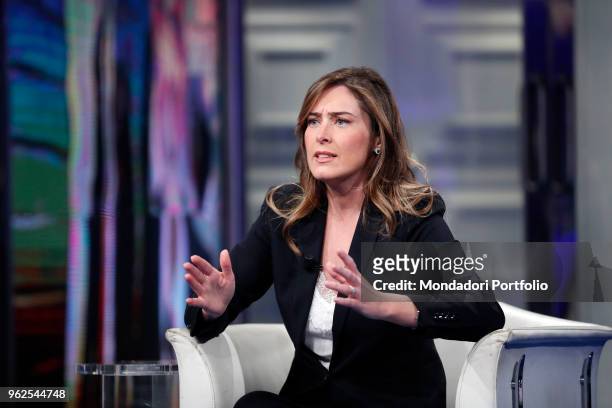 Italian politician Maria Elena Boschi of Democratic Party , attends the tv show "Porta a Porta". Rome, May 8h 2018
